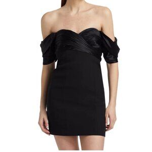 Cinq à Sept Sibyl Off-The-Shoulder Mini Dress in Black NWT